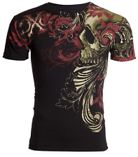 Camiseta masculina Xtreme Couture Affliction TELEPHUS caveira preta tatuagem motociclista P-3XL comprar usado  Enviando para Brazil