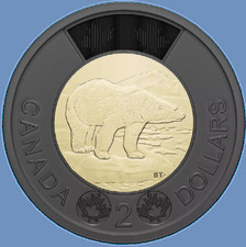 2022 Canadá Luto Rainha Elizabeth Anel Preto Dois Dólares Toonie UNC $2 Moeda, usado comprar usado  Enviando para Brazil