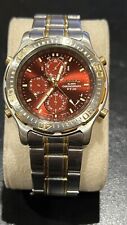 CITIZEN 6850-G81104 ALARME cronógrafo WR100 mostrador vermelho de dois tons ouro/aço inoxidável comprar usado  Enviando para Brazil