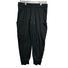 Calça de moletom REEBOK joggers unissex W31 L25 preta bolsos laterais cordão atlético, usado comprar usado  Enviando para Brazil