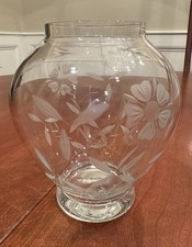 Vintage etched floral for sale  Lynbrook