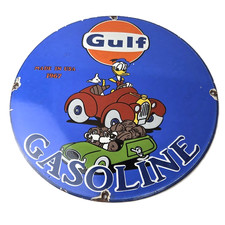 Placa de gasolina vintage do Golfo - Placa de posto de gasolina de porcelana Walt Disney comprar usado Placa de gasolina vintage do Golfo - Placa de posto de gasolina de porcelana Walt Disney comprar usado  Enviando para Brazil