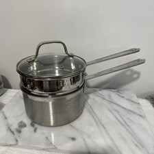 Panela a vapor Cuisinart caldeira dupla com tampa 2,75 qt aço inoxidável escovado muito bom estado usado comprar usado  Enviando para Brazil
