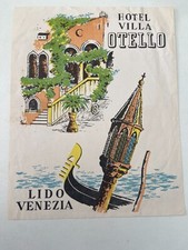 Etiqueta de bagagem de hotel VILLA OTELLO LIDO VENEZA Itália, usado comprar usado  Enviando para Brazil
