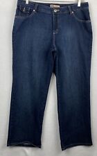 Jeans feminino Faded Glory 16W azul lavagem escura PEQUENO DEFEITO LER bolsos com aba 39x31, usado comprar usado  Enviando para Brazil