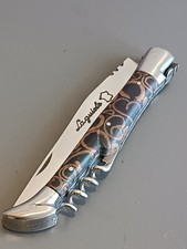 Usado, COUTEAU LAGUIOLE, THIERS, mouche forgée, manche BOIS ÉTOILES ANIS, guilloché. comprar usado  Enviando para Brazil