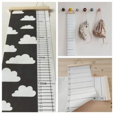 Tabla de crecimiento nórdica colgante de lona niños niños regla de altura habitación decoración de pared segunda mano  Embacar hacia Mexico