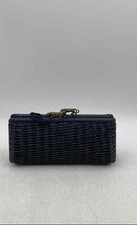 Bolsa de mão feminina J.McLaughlin couro tecido azul Keaton vime comprar usado  Enviando para Brazil
