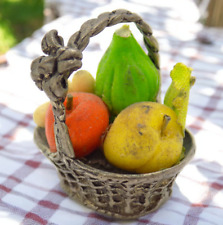 Vintage Italiano Hecho a Mano Genuino Plata Loa Cesta de Frutas Miniature comprar usado  Enviando para Brazil