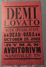 Pôster impresso Hatch Show 2022.10.25 Demi Lovato & Dead Sara @ Ryman Auditorium comprar usado  Enviando para Brazil