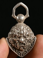 Pingente amuleto animal besta dragão sino pequeno fengshui prata tibetana 4,5 cm, usado comprar usado  Enviando para Brazil