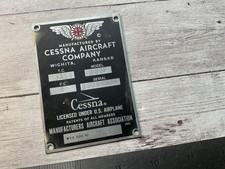 Usado, PLACA DE IDENTIFICAÇÃO DE DADOS DE AERONAVES CESSNA 182 SKYLANE vintage original comprar usado  Enviando para Brazil