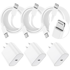 Carregador para iPhone pacote com 3 10 pés carregamento rápido 20W cabo USB-C iPhone 14/13/12, usado comprar usado  Enviando para Brazil
