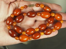 COLLIER ANCIEN AMBRE NATURELLE ANTIQUE AMBER NECKLACE 33GR comprar usado  Enviando para Brazil