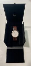 Relógio Bulova couro marrom ouro rosa modelo 98H51 precisa de bateria comprar usado  Enviando para Brazil