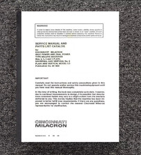 Fresadora de alta potência MANUAL DE SERVIÇO Cincinnati No. 2, 3, 4 e 5 Milacron comprar usado  Enviando para Brazil