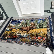 Vintage moose tapestry for sale  Sequim