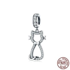 Charms srebrny charm kot srebro 925 bransoletka dopasowanie, używany na sprzedaż  PL