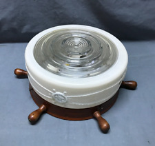 Antigo náutico 15" roda de navio madeira metal luz luminária vidro texturizado antigo 1102-24B comprar usado  Enviando para Brazil