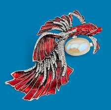 Red betta brooch for sale  Farmington