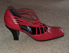 Red leather womens for sale  LEICESTER