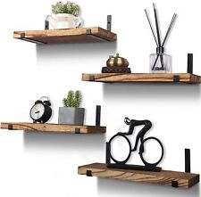 Juego de 4 estantes flotantes de madera rústica para montagem en pared comprar usado  Enviando para Brazil