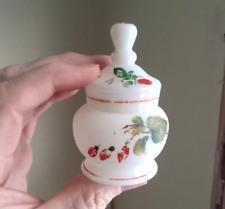 Usado, 1860s TIGELA DE AÇÚCAR MINIATURA DE VIDRO OPALA ARDENTE SOPRADO À MÃO OU FRASCO COBERTO comprar usado  Enviando para Brazil