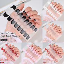 Adesivo para unhas de gel lâmpada UV adesivo francês semi-curado faça você mesmo manicure capa completa envoltórios comprar usado  Enviando para Brazil