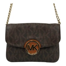 Bolsa de ombro Michael Kors marrom assinatura logotipo corrente usada Japão comprar usado  Enviando para Brazil