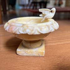 Vintage Alabastro Mármore Pedestal Banho de Pássaro Italiano Removível Pomba 3,5" comprar usado  Enviando para Brazil