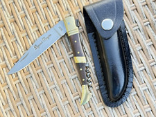 Faca de bolso vintage Laquiole lâmina cabo de madeira bainha de couro saca-rolhas masculina comprar usado  Enviando para Brazil