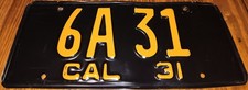 1931 california license for sale  Hopewell
