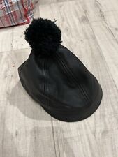 Leather black cap for sale  WARE