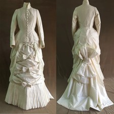 Usado, Vestido de noiva 1880 dia vitoriano vestido de baile retrô guerra civil laço agitado comprar usado  Enviando para Brazil