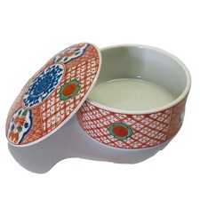 Prato geométrico floral Takahashi San Francisco 4”w vermelho e azul com tampa comprar usado  Enviando para Brazil