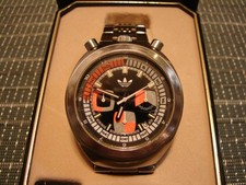 Relógio cronógrafo Adidas modelo raro vintage mostrador preto/laranja HSC702 BOM! comprar usado  Enviando para Brazil