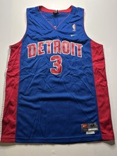 Camiseta de basquete Nike Detroit # 3 Wallace autêntica NBA tamanho M comprimento + 2 comprar usado  Enviando para Brazil