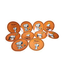 Conjunto de 10 pratos de celeiro de cerâmica Snoopy amendoim festa infantil Halloween feriado comprar usado  Enviando para Brazil
