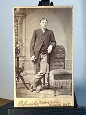 Vtg Victorian Cabinet Card by Schneider Dapper Man Green Bay Wisconsin Standing, usado comprar usado  Enviando para Brazil