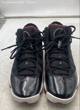 Tênis Nike Jordan 6 anéis masculino couro preto com cadarço parte superior média tamanho 8 comprar usado  Enviando para Brazil