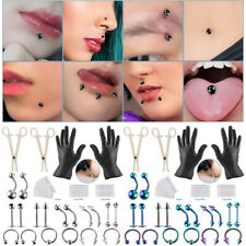 Kit de ferramentas para piercing corporal profissional 14G/16G conjunto de agulhas para mamilo nariz orelha comprar usado  Enviando para Brazil