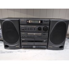 Rádio AM/FM AUX Boombox Aiwa CA-DW500 portátil cassete duplo CD player comprar usado  Enviando para Brazil