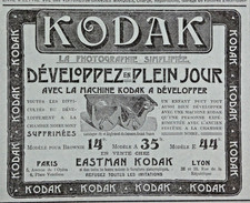 PUBLICITÉ DE PRESSE 1903 KODAK MACHINE A DÉVELOPPER EASTMAN KODAK, usado comprar usado  Enviando para Brazil