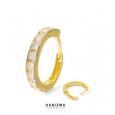 18K Real Oro Nariz Anillos Circonita Blanca Clicker Excelente Regalar Aro 20g, usado comprar usado  Enviando para Brazil