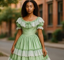 Victorian dress green for sale  UK