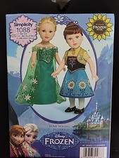 Fantasias de Anna Elsa 18" padrão de roupas de boneca simplicidade Disney Frozen Fever 1088, usado comprar usado  Enviando para Brazil