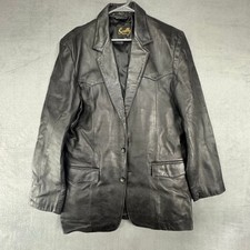 Usado, Jaqueta blazer estilo ocidental couro preto vintage Scully casaco esportivo 2 botões 44 comprar usado  Enviando para Brazil