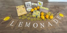 Lote de decoraciones de fiesta de limón letreros de pie de limonada servilletas pajitas + ¡Más! segunda mano  Embacar hacia Mexico