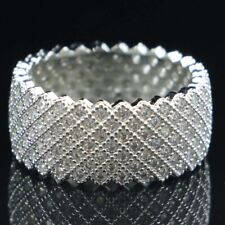 Lindo anel de casamento de prata com pedras intensas de safira comprar usado  Enviando para Brazil