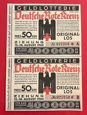 RDK Cruz Vermelha Nazista Alemã Loteria Notas de Dinheiro Ingressos Segunda Guerra Mundial Terceiro Reich Dinheiro comprar usado  Enviando para Brazil